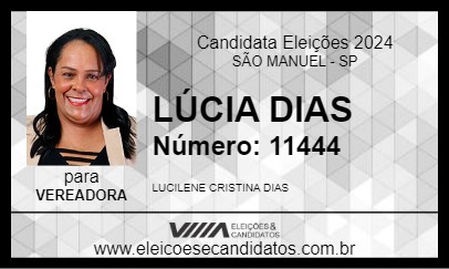 Candidato LÚCIA DIAS 2024 - SÃO MANUEL - Eleições