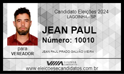 Candidato JEAN PAUL 2024 - LAGOINHA - Eleições