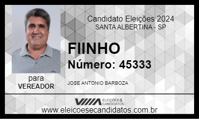 Candidato FIINHO 2024 - SANTA ALBERTINA - Eleições