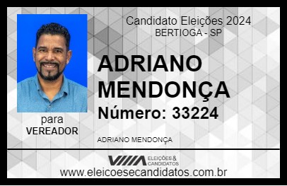 Candidato ADRIANO MENDONÇA 2024 - BERTIOGA - Eleições