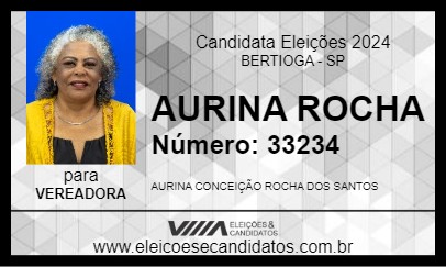 Candidato AURINA ROCHA 2024 - BERTIOGA - Eleições