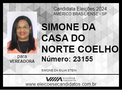 Candidato SIMONE DA CASA DO NORTE COELHO 2024 - AMÉRICO BRASILIENSE - Eleições