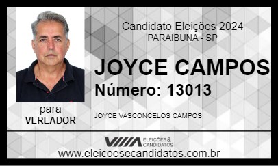 Candidato JOYCE CAMPOS 2024 - PARAIBUNA - Eleições