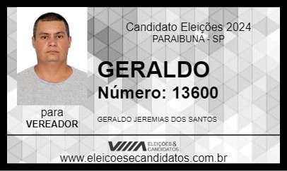 Candidato GERALDO 2024 - PARAIBUNA - Eleições