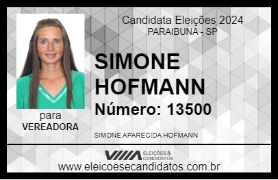 Candidato SIMONE HOFMANN 2024 - PARAIBUNA - Eleições