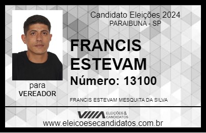 Candidato FRANCIS ESTEVAM 2024 - PARAIBUNA - Eleições