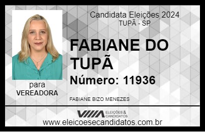 Candidato FABIANE DO TUPÃ 2024 - TUPÃ - Eleições