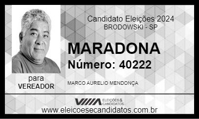 Candidato MARADONA 2024 - BRODOWSKI - Eleições