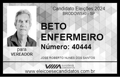 Candidato BETO ENFERMEIRO 2024 - BRODOWSKI - Eleições