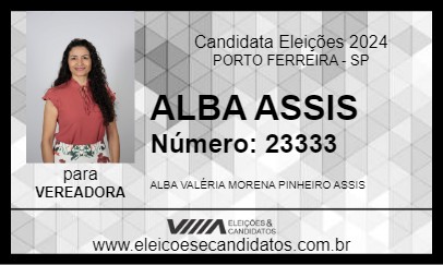 Candidato ALBA ASSIS 2024 - PORTO FERREIRA - Eleições