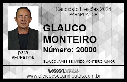 Candidato GLAUCO MONTEIRO 2024 - PARAPUÃ - Eleições