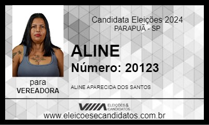 Candidato ALINE 2024 - PARAPUÃ - Eleições