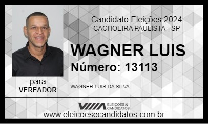 Candidato WAGNER LUIS 2024 - CACHOEIRA PAULISTA - Eleições