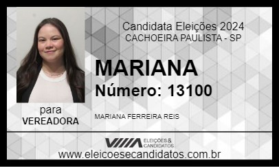 Candidato MARIANA 2024 - CACHOEIRA PAULISTA - Eleições