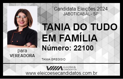 Candidato TANIA DO  TUDO EM FAMÍLIA  2024 - JABOTICABAL - Eleições