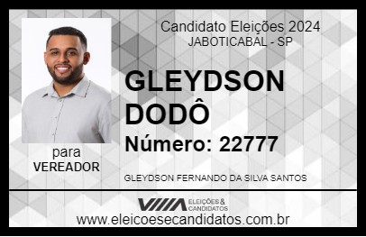 Candidato GLEYDSON DODÔ 2024 - JABOTICABAL - Eleições