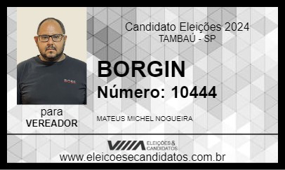 Candidato BORGIN 2024 - TAMBAÚ - Eleições