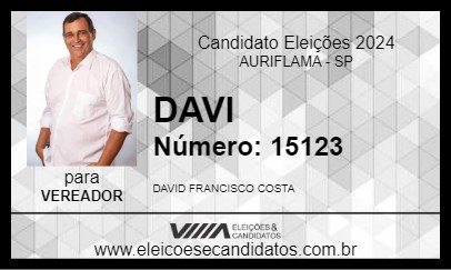 Candidato DAVI 2024 - AURIFLAMA - Eleições