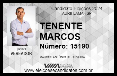 Candidato TENENTE MARCOS 2024 - AURIFLAMA - Eleições