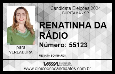 Candidato RENATINHA DA RÁDIO 2024 - BURITAMA - Eleições