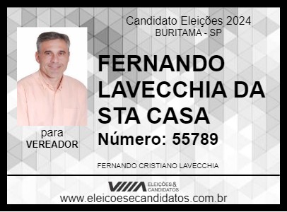 Candidato FERNANDO LAVECCHIA ENFERMEIRO 2024 - BURITAMA - Eleições