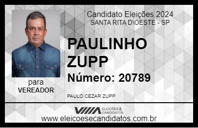 Candidato PAULINHO ZUPP 2024 - SANTA RITA D\OESTE - Eleições