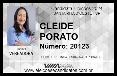 Candidato CLEIDE PORATO 2024 - SANTA RITA D\OESTE - Eleições