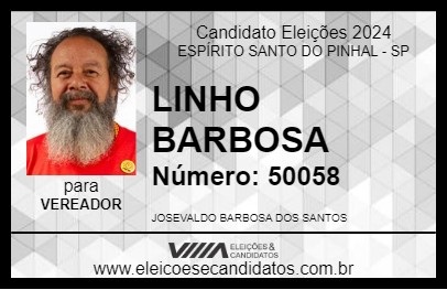 Candidato ZINHO BARBOSA 2024 - ESPÍRITO SANTO DO PINHAL - Eleições