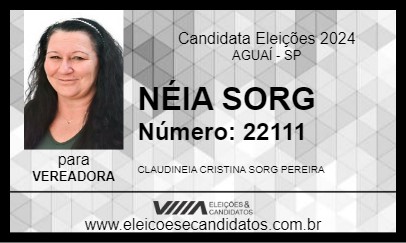 Candidato NÉIA SORG 2024 - AGUAÍ - Eleições