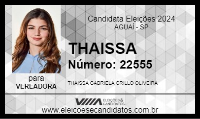 Candidato THAISSA 2024 - AGUAÍ - Eleições