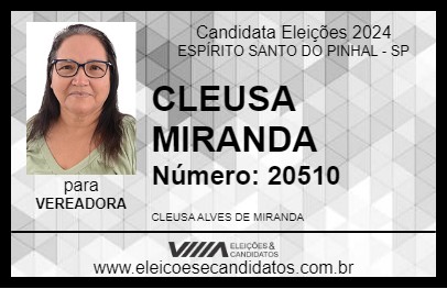 Candidato CLEUSA MIRANDA 2024 - ESPÍRITO SANTO DO PINHAL - Eleições