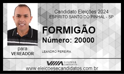 Candidato FORMIGÃO 2024 - ESPÍRITO SANTO DO PINHAL - Eleições