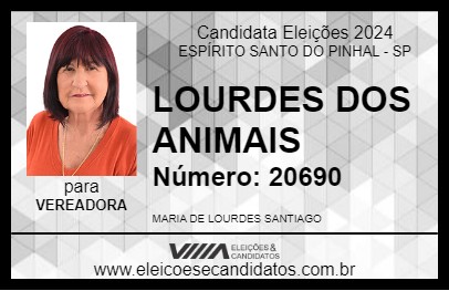 Candidato LOURDES DOS ANIMAIS 2024 - ESPÍRITO SANTO DO PINHAL - Eleições