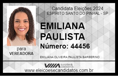 Candidato EMILIANA PAULISTA 2024 - ESPÍRITO SANTO DO PINHAL - Eleições