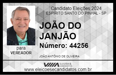 Candidato JOÃO DO JANJÃO 2024 - ESPÍRITO SANTO DO PINHAL - Eleições