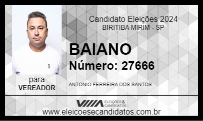 Candidato BAIANO 2024 - BIRITIBA MIRIM - Eleições