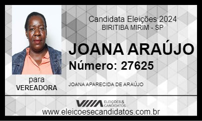 Candidato JOANA ARAÚJO 2024 - BIRITIBA MIRIM - Eleições