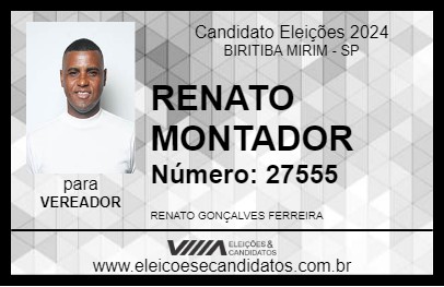 Candidato RENATO MONTADOR 2024 - BIRITIBA MIRIM - Eleições