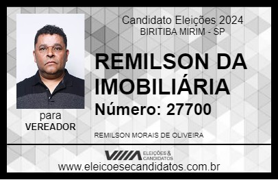 Candidato REMILSON DA IMOBILIÁRIA 2024 - BIRITIBA MIRIM - Eleições