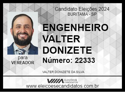 Candidato ENGENHEIRO VALTER DONIZETE 2024 - BURITAMA - Eleições