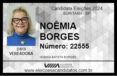 Candidato NOÊMIA BORGES 2024 - BURITAMA - Eleições