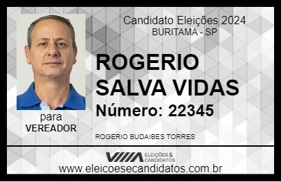 Candidato ROGERIO SALVA VIDAS 2024 - BURITAMA - Eleições