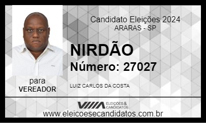 Candidato NIRDÃO 2024 - ARARAS - Eleições