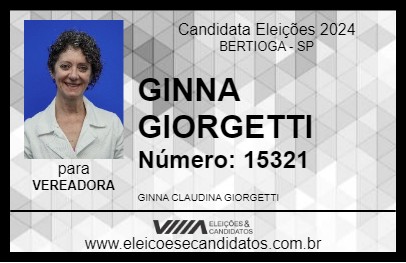 Candidato GINNA GIORGETTI 2024 - BERTIOGA - Eleições