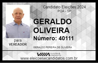 Candidato GERALDO OLIVEIRA 2024 - POÁ - Eleições