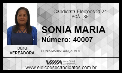 Candidato SONIA MARIA 2024 - POÁ - Eleições