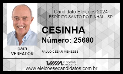 Candidato CESINHA PROMOÇÕES 2024 - ESPÍRITO SANTO DO PINHAL - Eleições