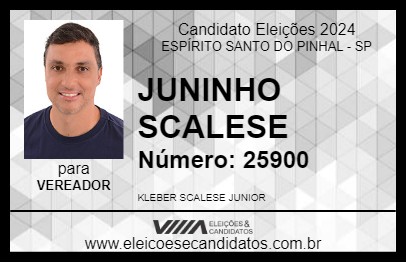 Candidato JUNINHO SCALESE 2024 - ESPÍRITO SANTO DO PINHAL - Eleições