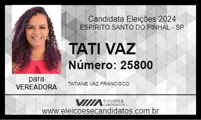 Candidato TATI VAZ 2024 - ESPÍRITO SANTO DO PINHAL - Eleições