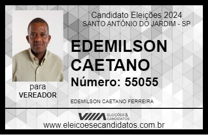 Candidato EDEMILSON CAETANO 2024 - SANTO ANTÔNIO DO JARDIM - Eleições